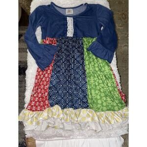 Ruffle Girl Sz. 5XL Multicolor Design Dress. Adorable, Fun